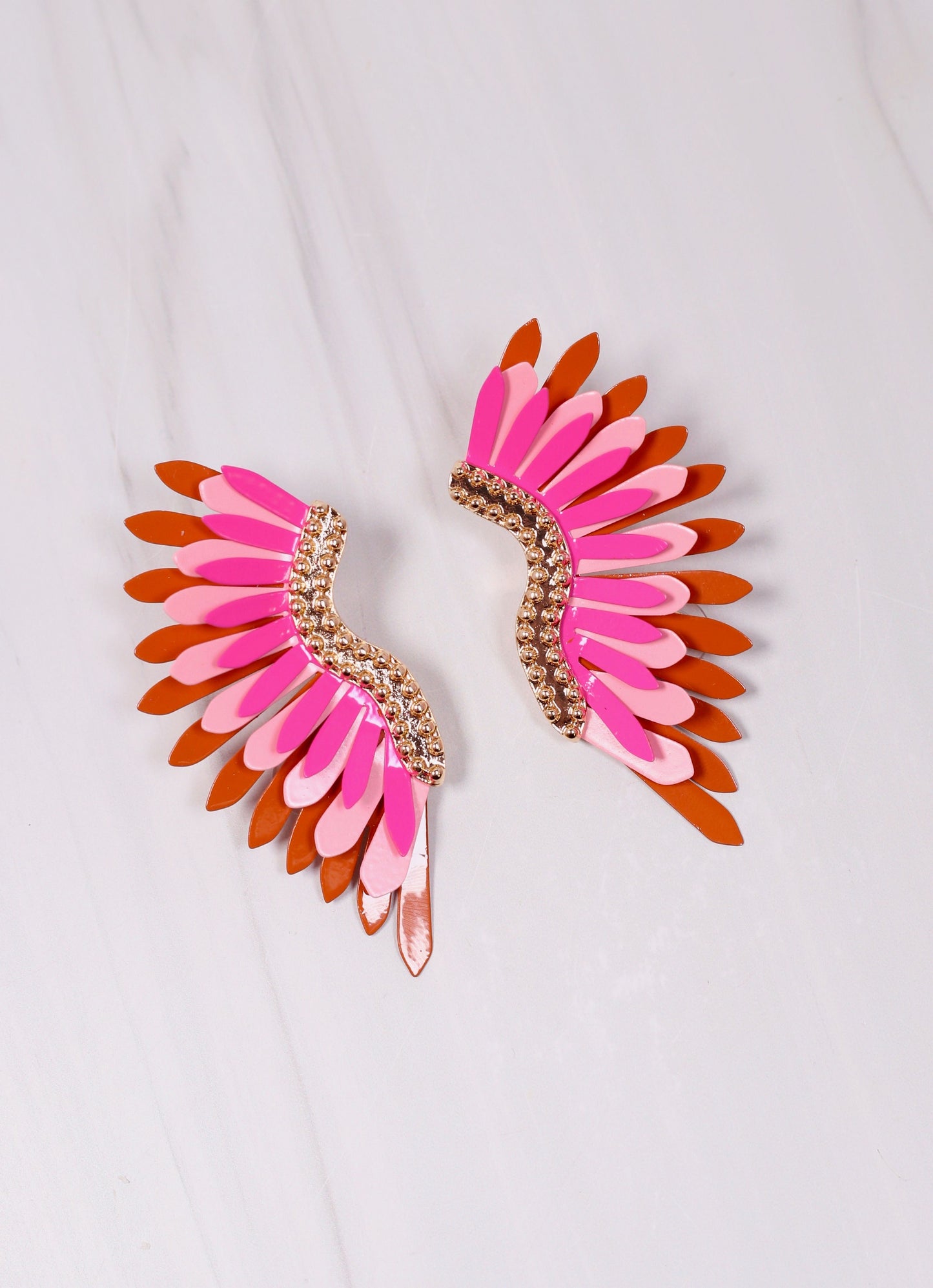 Farrell Metal Fan Earring PINK MULTI