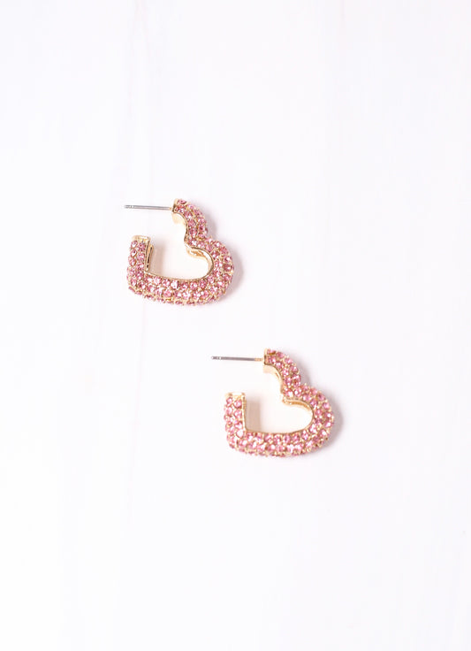 Larkie Heart Hoop Earring LIGHT PINK