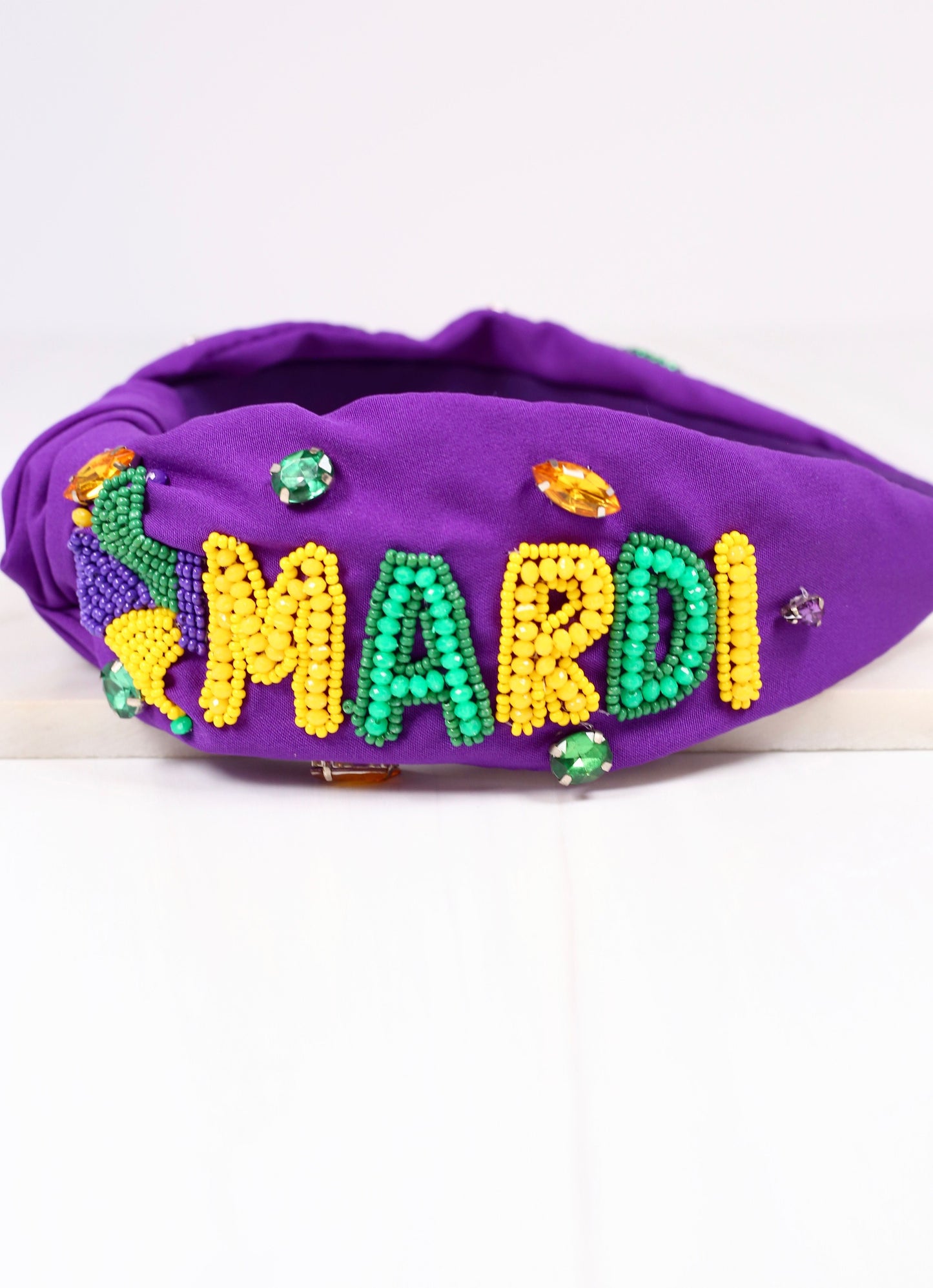 Mardi Gras Beaded Headband PURPLE