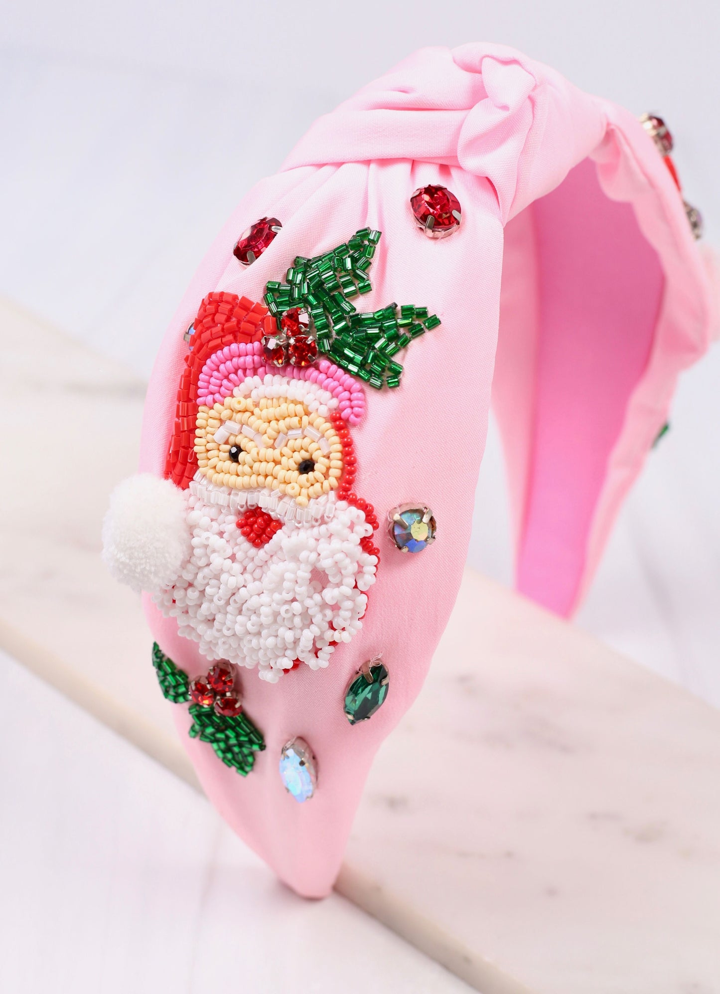 Santa Claus Embellished Headband Pink