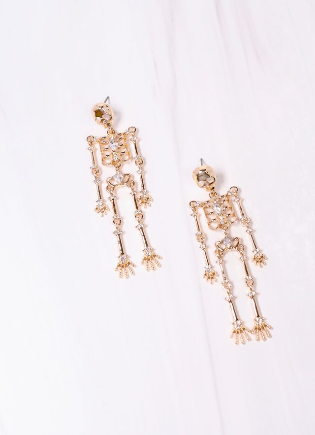Spooky Skeleton Earring GOLD