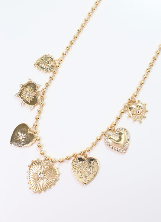 Silverstone Heart Charm Necklace GOLD