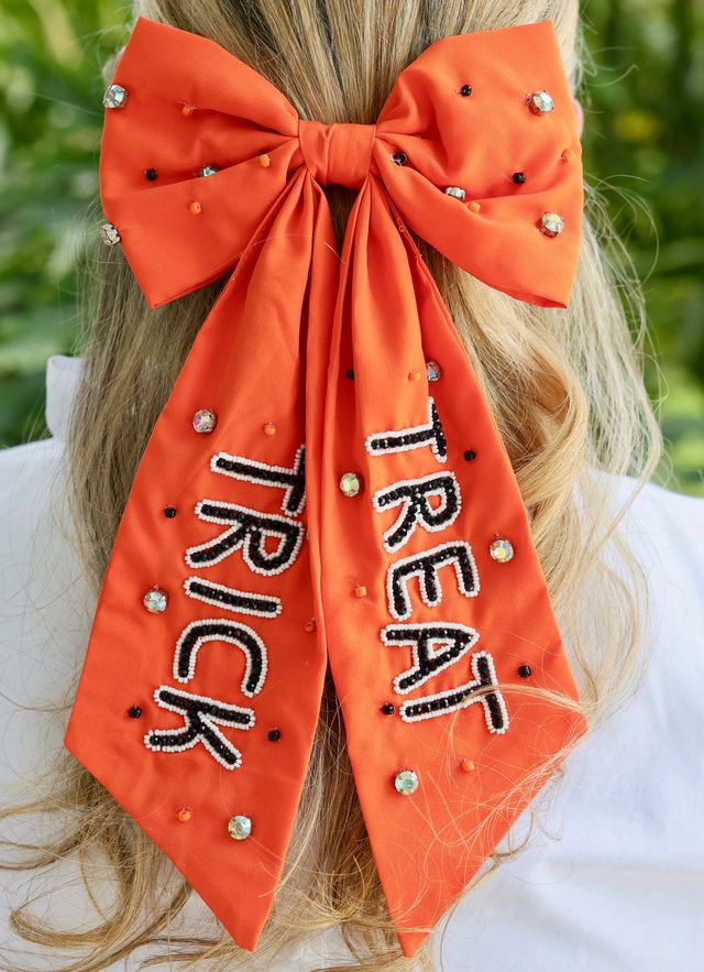 Trick or Treat Hair Bow ORANGE