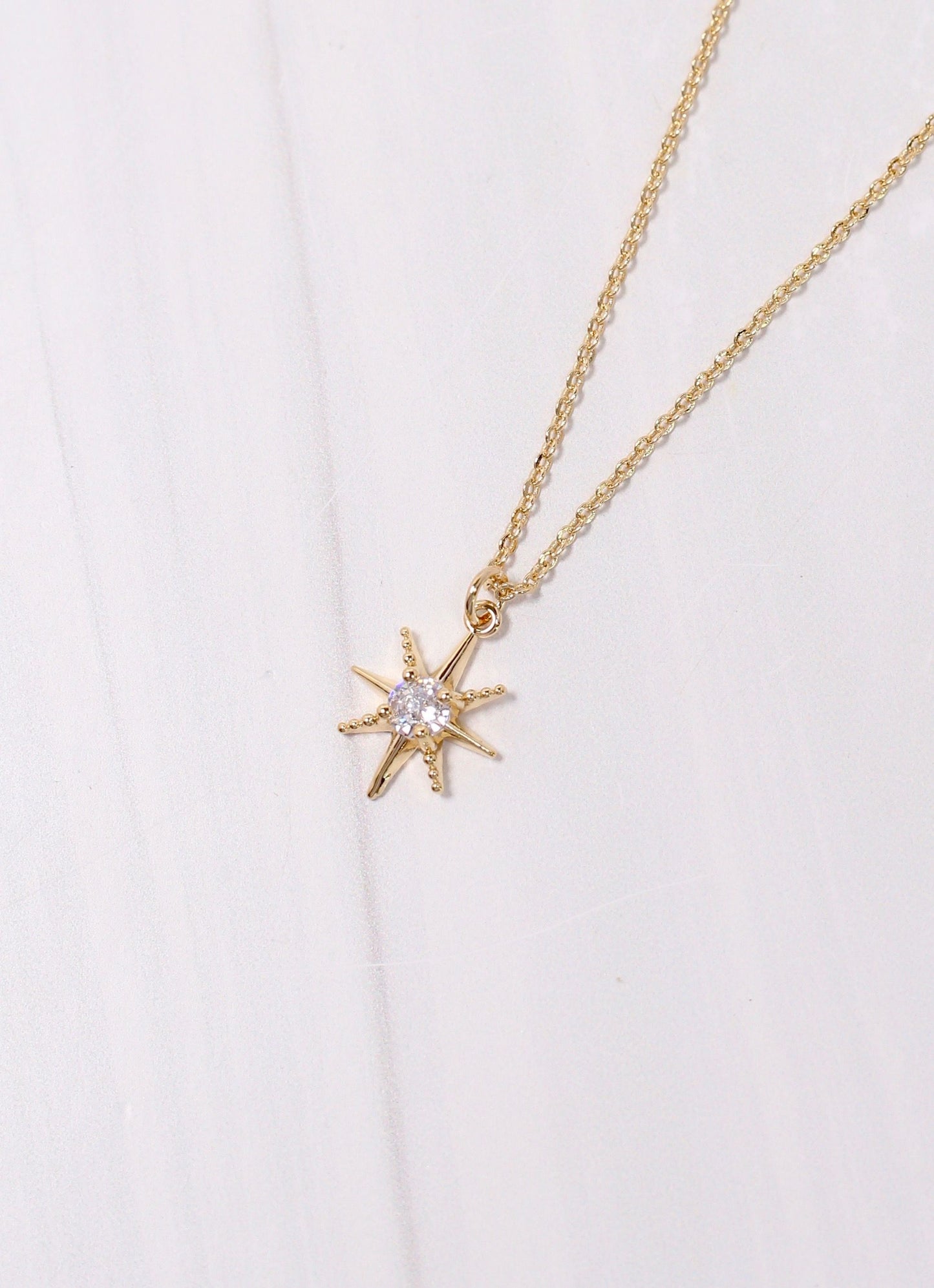 Marston CZ Charm Necklace GOLD