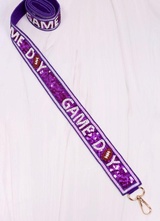 Game Day Sequin Strap PURPLE WHITE