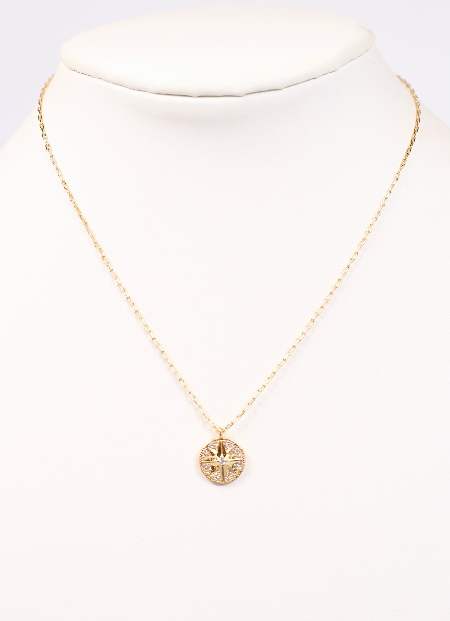 Pointe CZ Charm Necklace GOLD