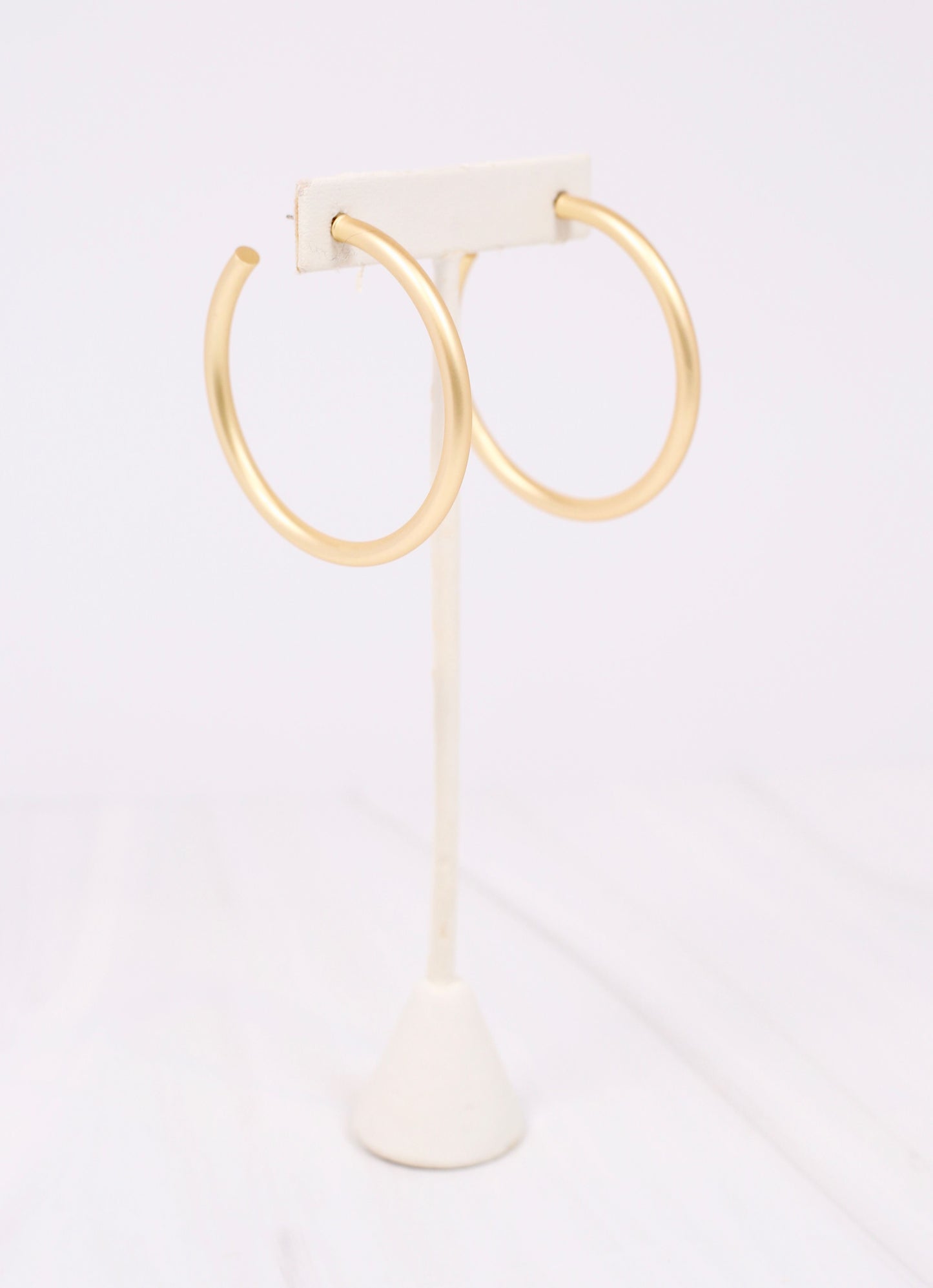 Arden Satin Hoop Earring Matte Gold