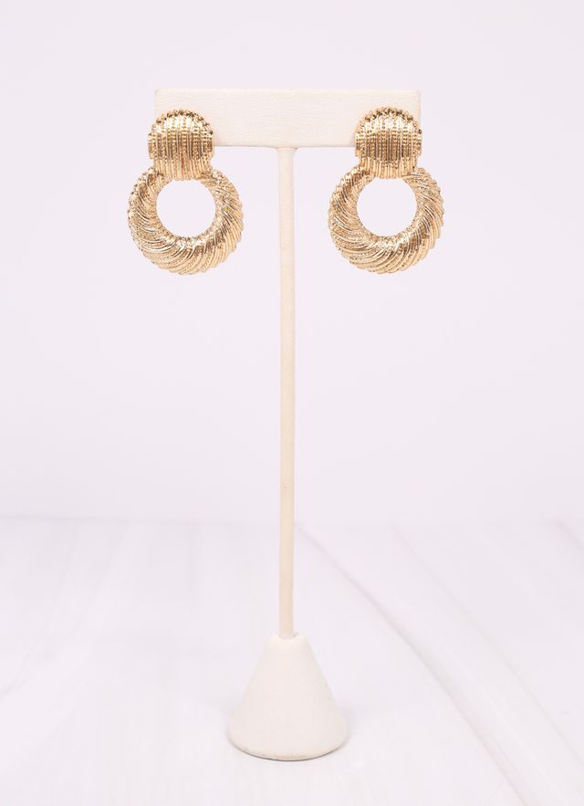 Newman Textured Drop Earring GOLD