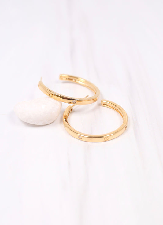 Oliveri CZ Hoop Earring GOLD