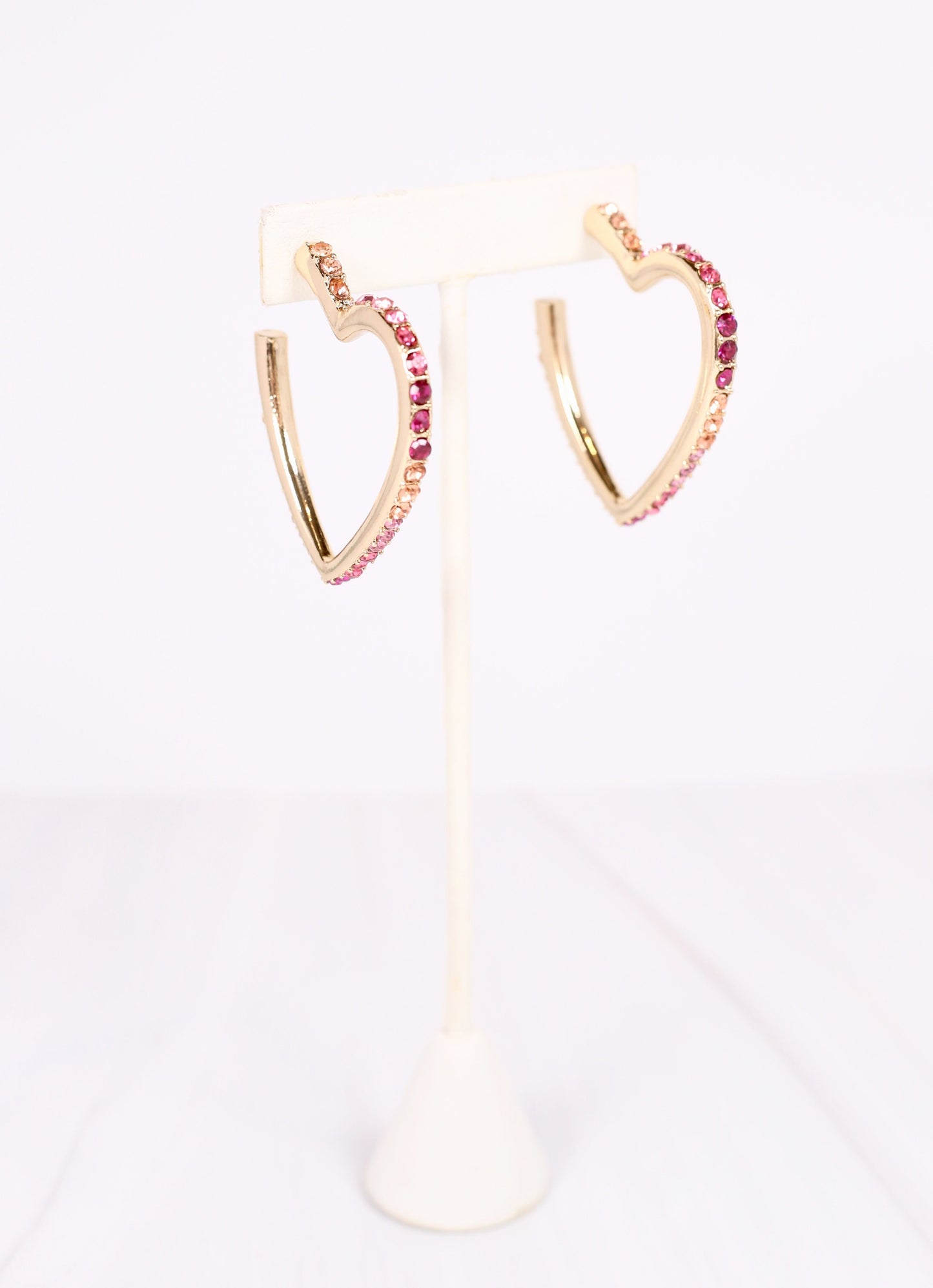 Saint Valentine CZ Heart Earring PINK MULTI