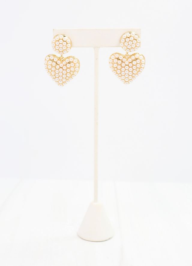 Omarion Pearl Heart Drop Earring IVORY