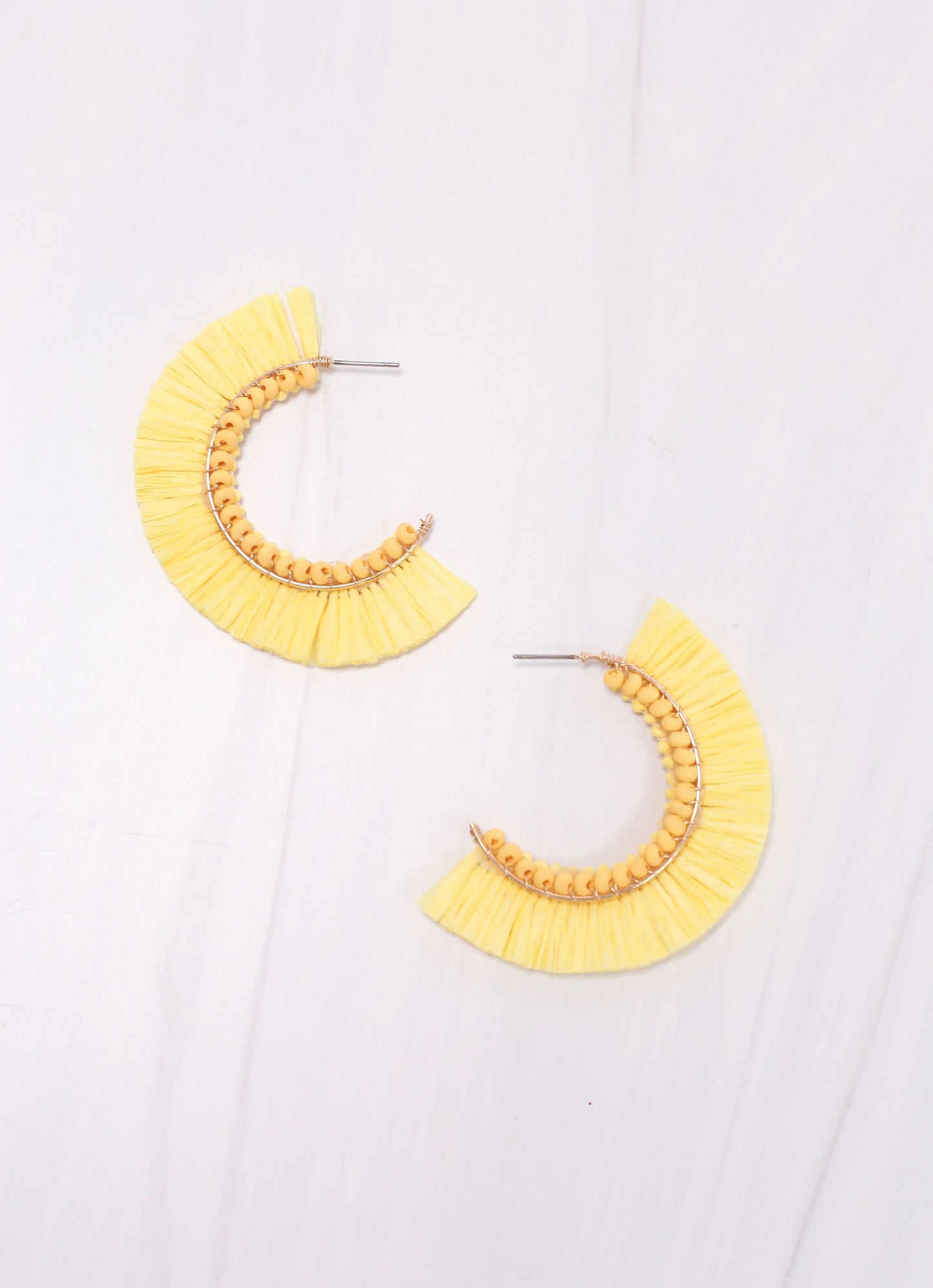 Lymon Fringe Hoop Earring YELLOW