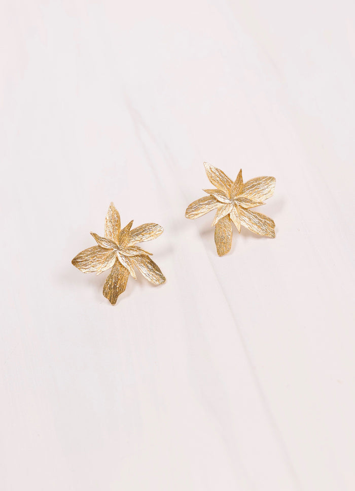 Rieben Flower Earring MATTE GOLD