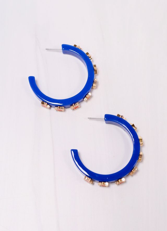 Markei Star Hoop Earring BLUE ORANGE