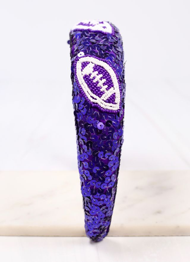 Punt Football Sequin Headband PURPLE