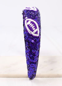 Punt Football Sequin Headband PURPLE