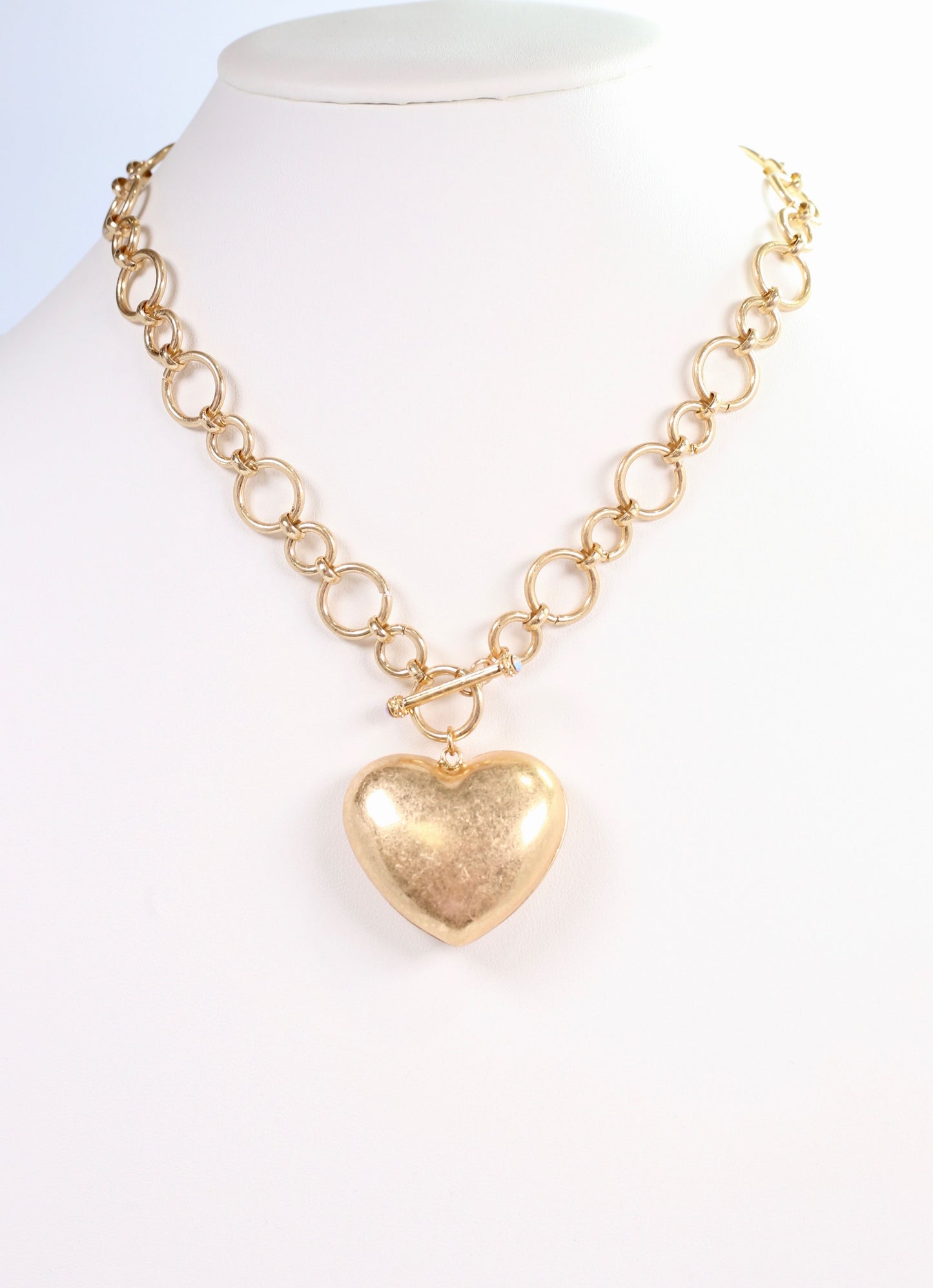 Dwayne Heart Necklace WORN GOLD