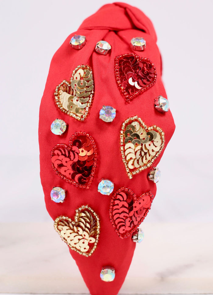 Endless Love heart Headband RED