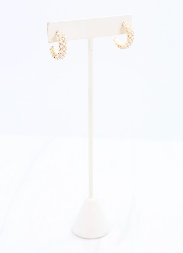 Dorsay Pearl Hoop Earring Gold