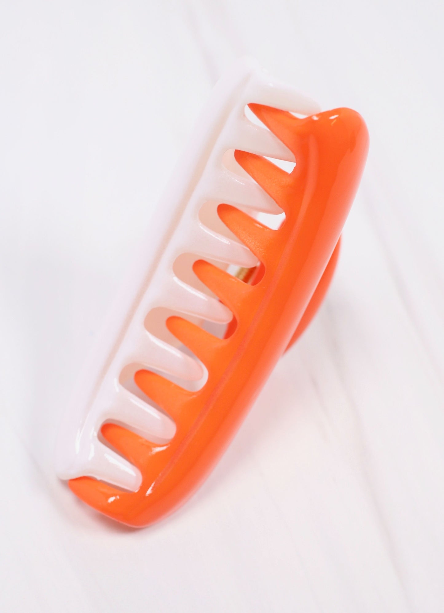 Mason Two Tone Hair Clip ORANGE WHITE