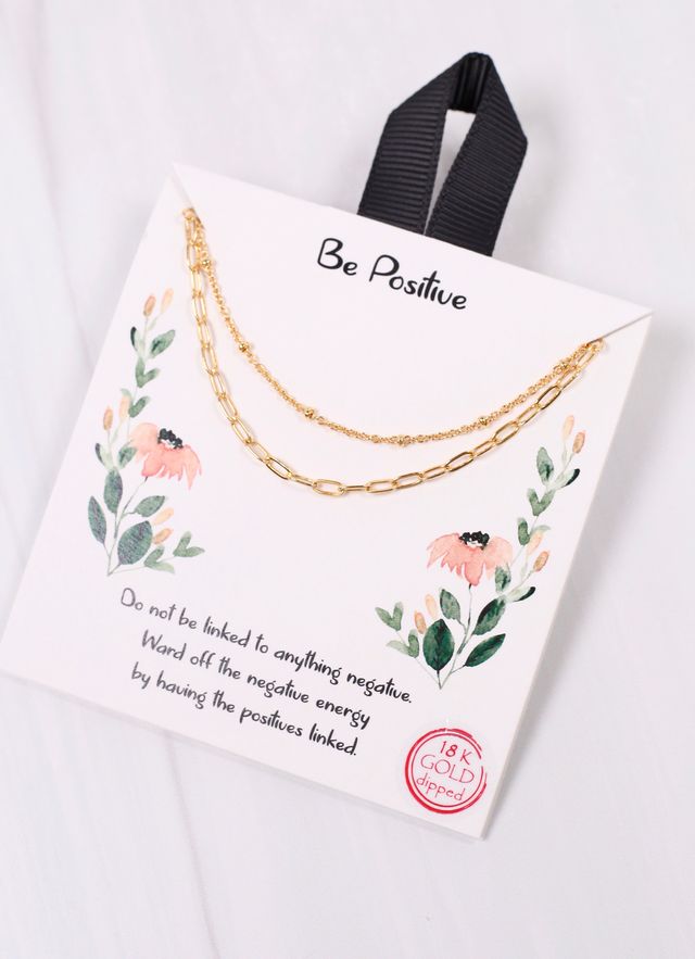 Be Positive Layered Necklace GOLD