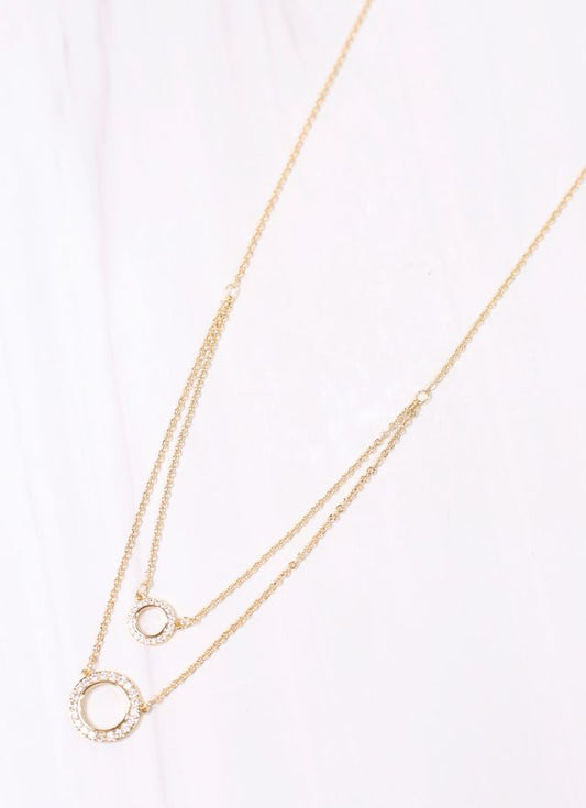 Cinthia Layered CZ Circles Necklace GOLD