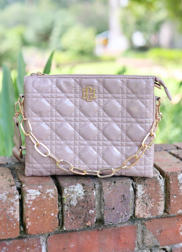 Ariana Crossbody Taupe Patent LQ