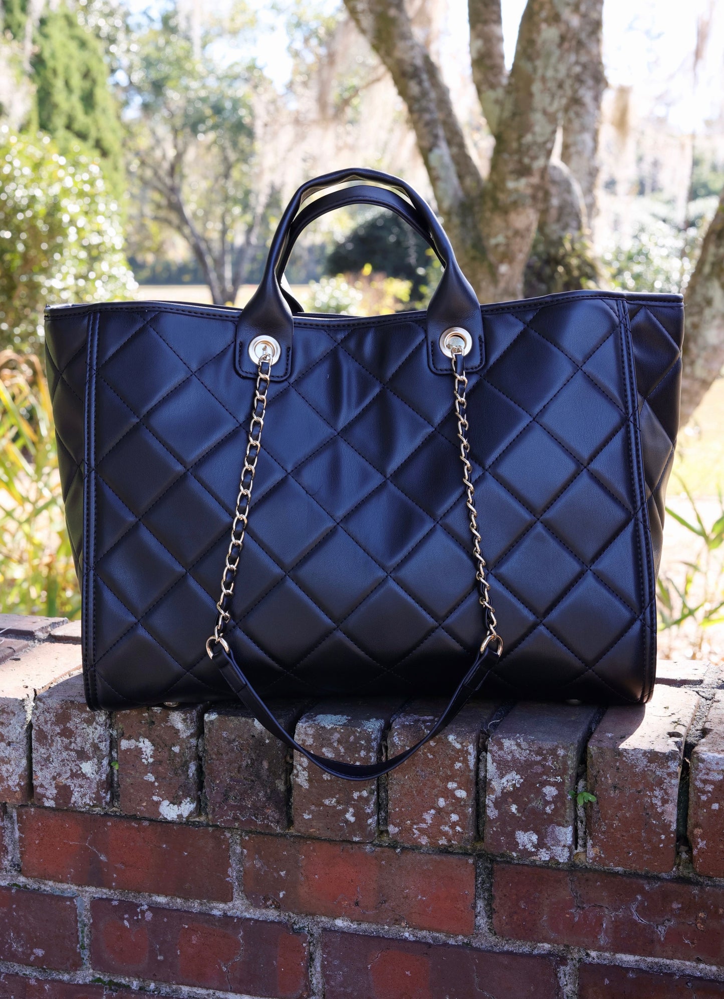 Melissa Tote Bag Black Quilted LD