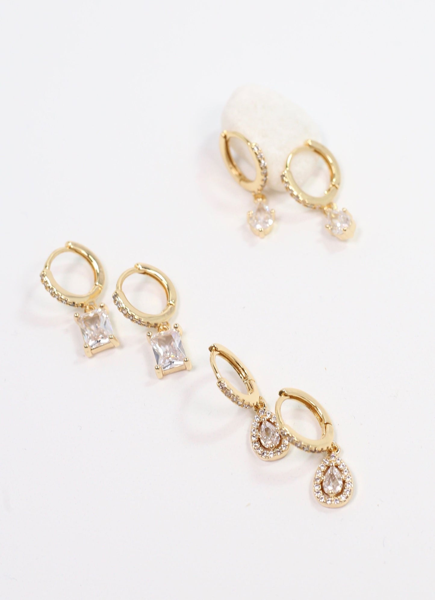 Luisa CZ Earring Set Gold