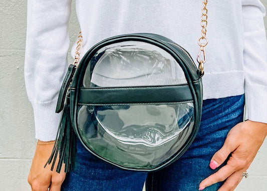 Madison Clear Crossbody Black