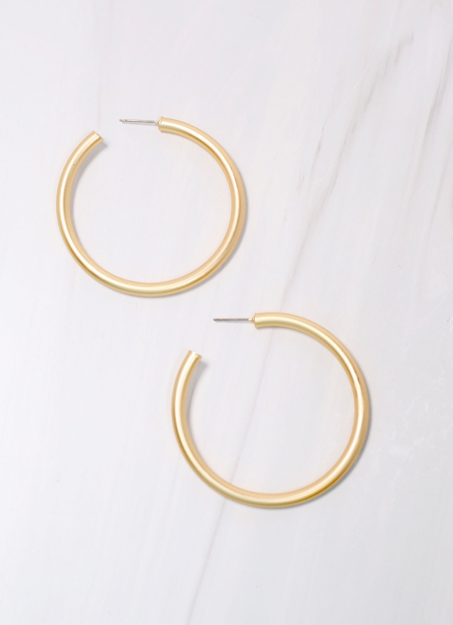 Arden Satin Hoop Earring Matte Gold