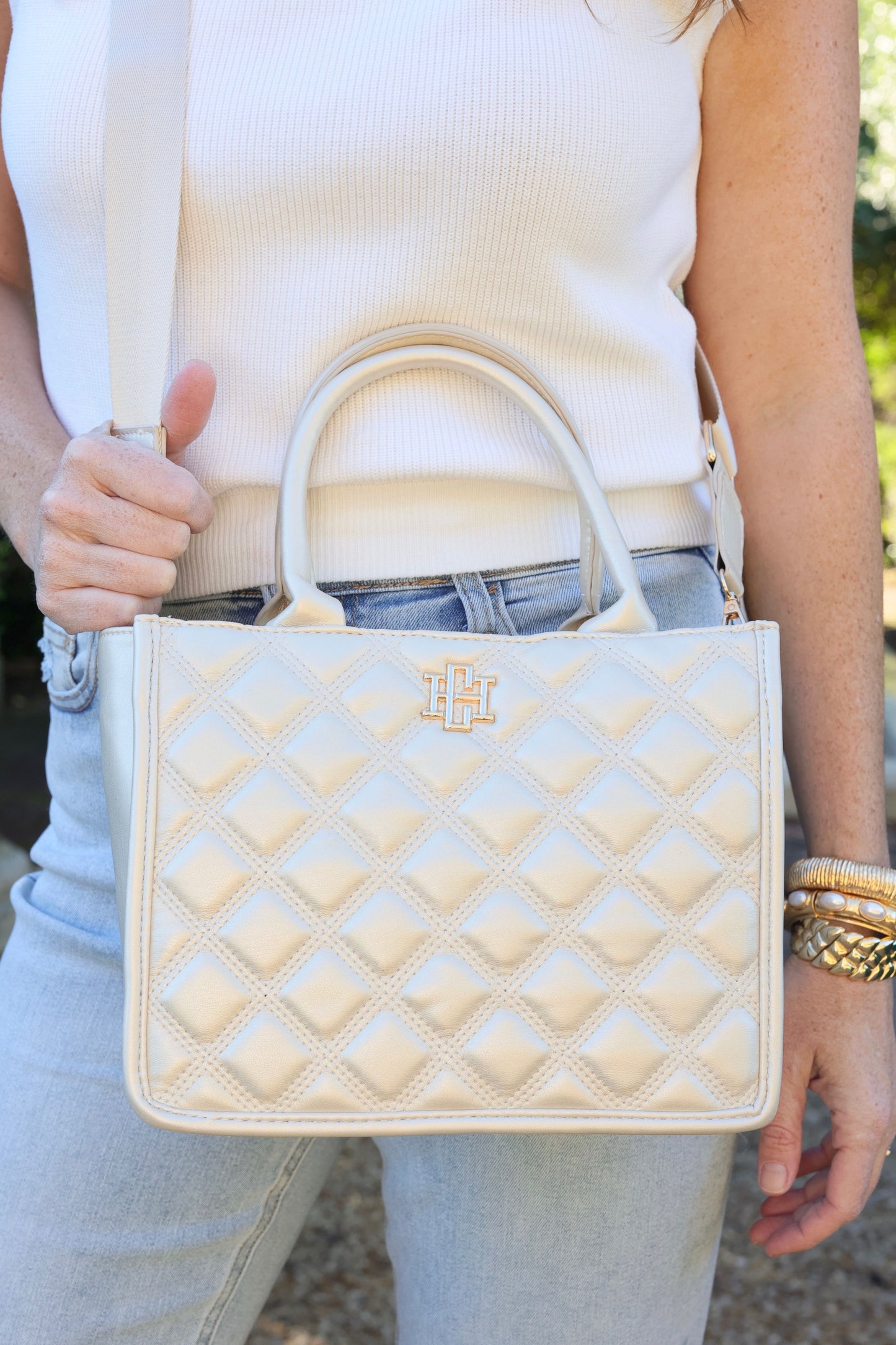 Ricky Mini Tote PEARL QUILTED DQ