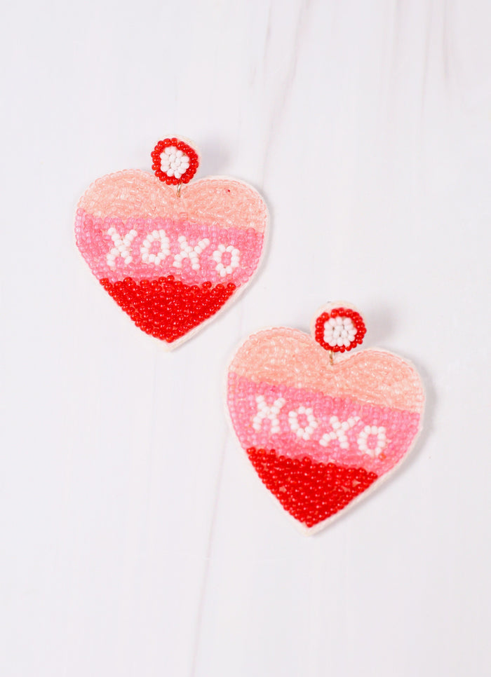 XOXO Ombre Heart Earring PINK MULTI