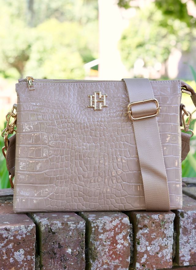 Ariana Crossbody Taupe Patent