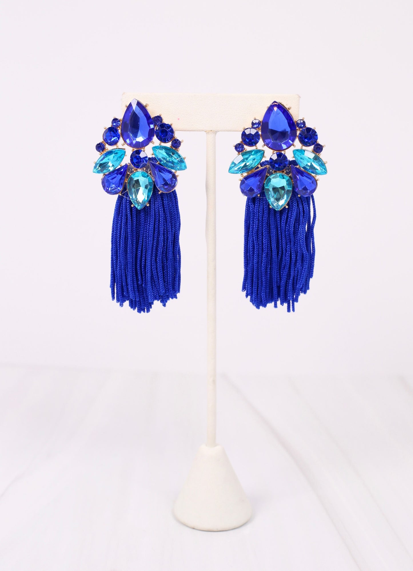 Robin Embellished Tassel Earring BLUE