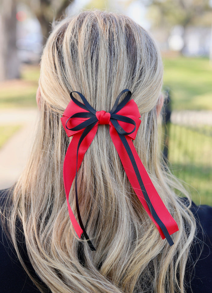 Brynlee Two Tone Bow RED BLACK
