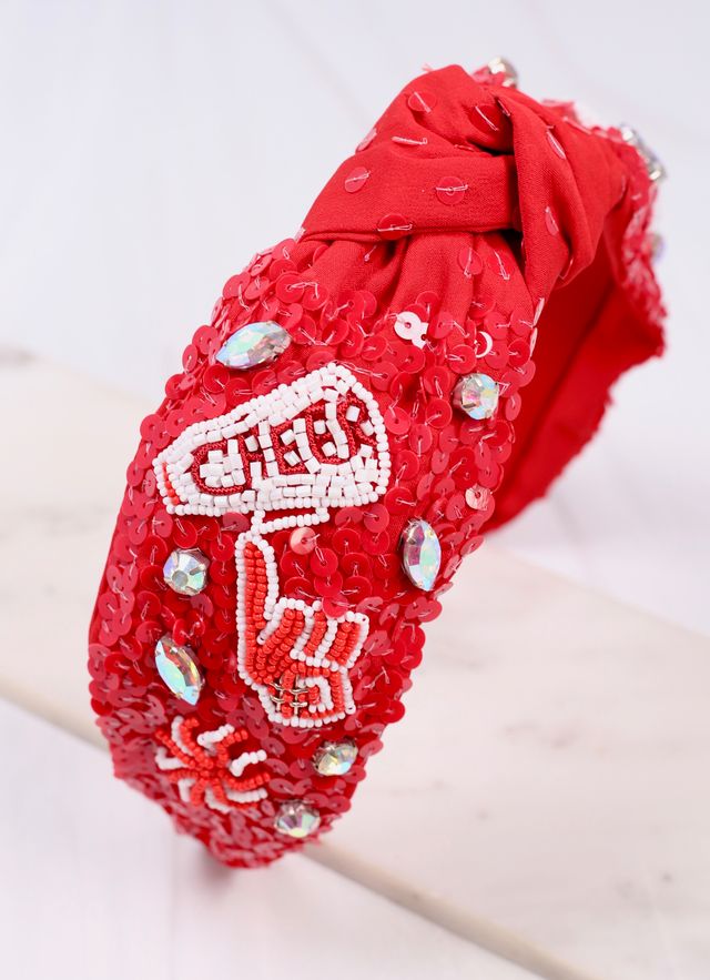 Cheer Sequin Headband RED