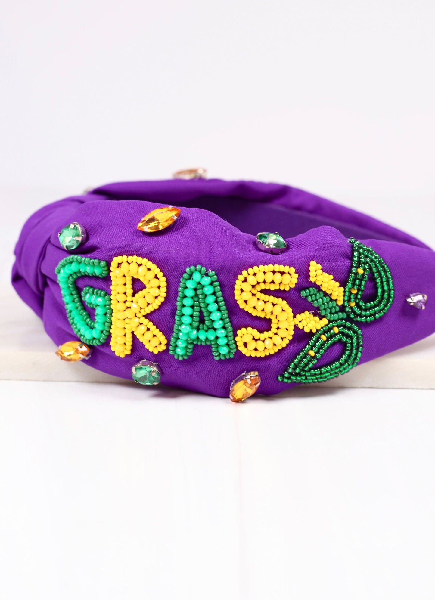 Mardi Gras Beaded Headband PURPLE