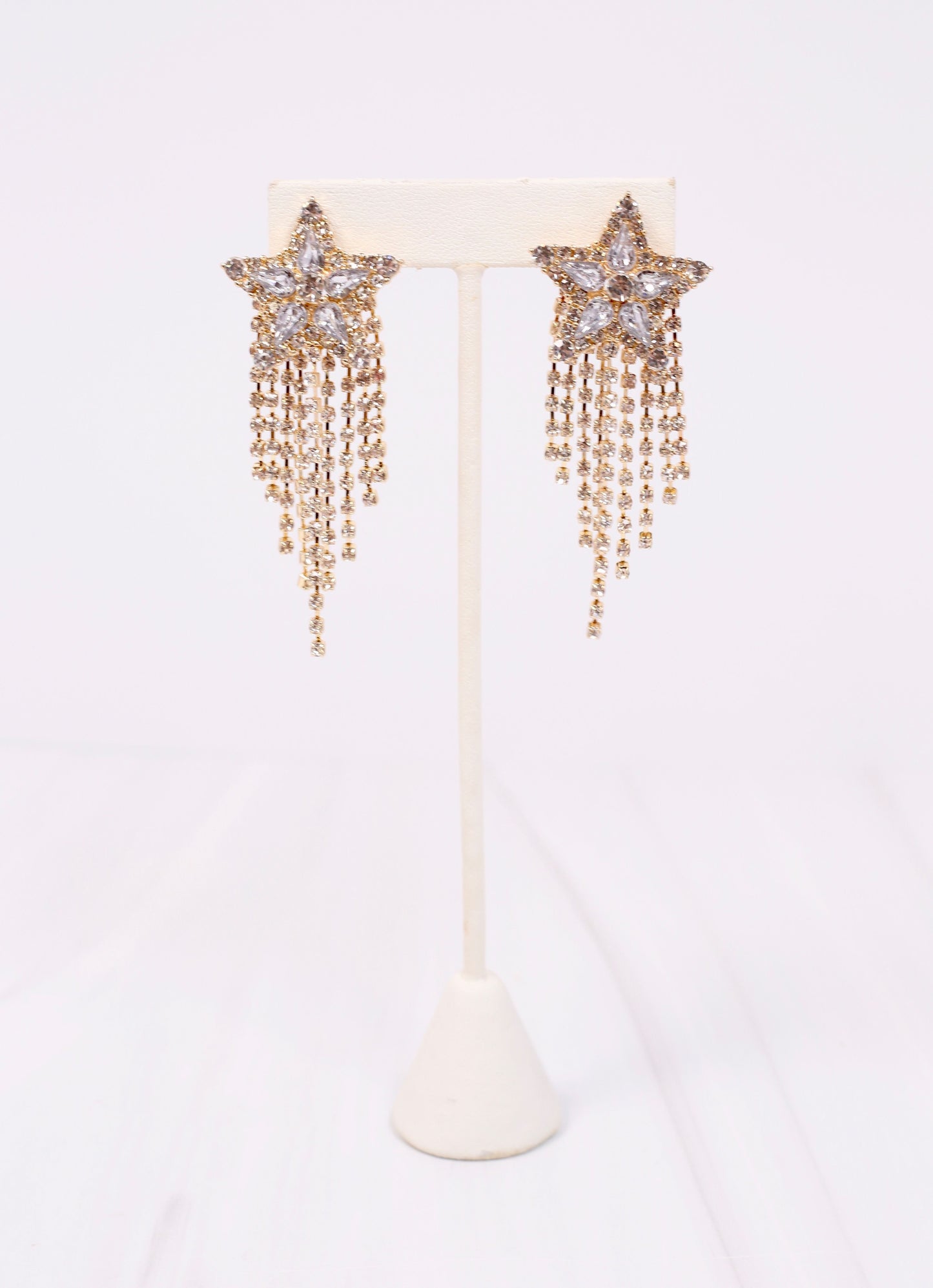 Lucan CZ Star Fringe Earring CLEAR