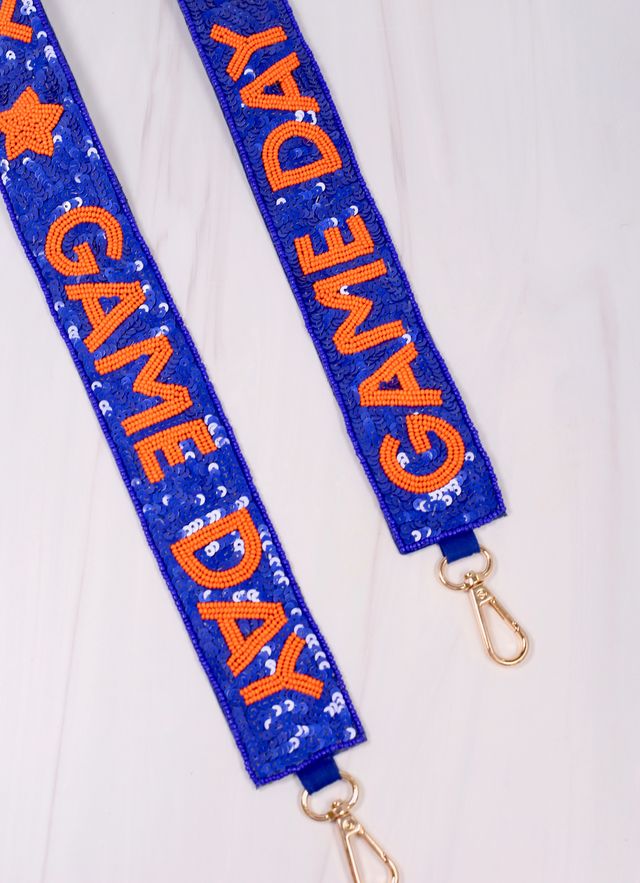 Game Day Spirit Sequin Strap ROYAL BLUE ORANGE