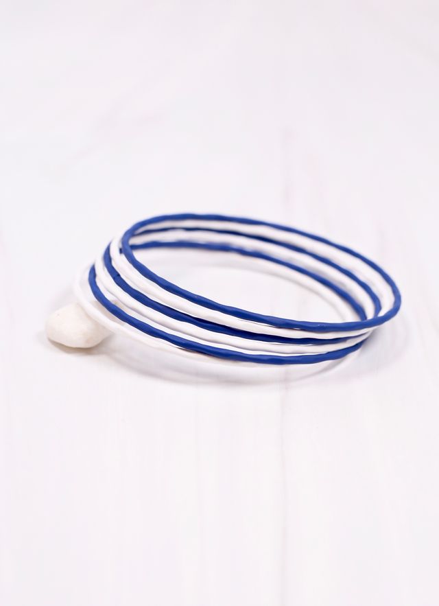 Autry Bangle Set BLUE WHITE