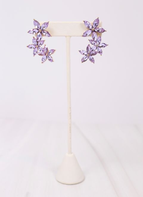 Erna CZ Flower Earring LAVENDER