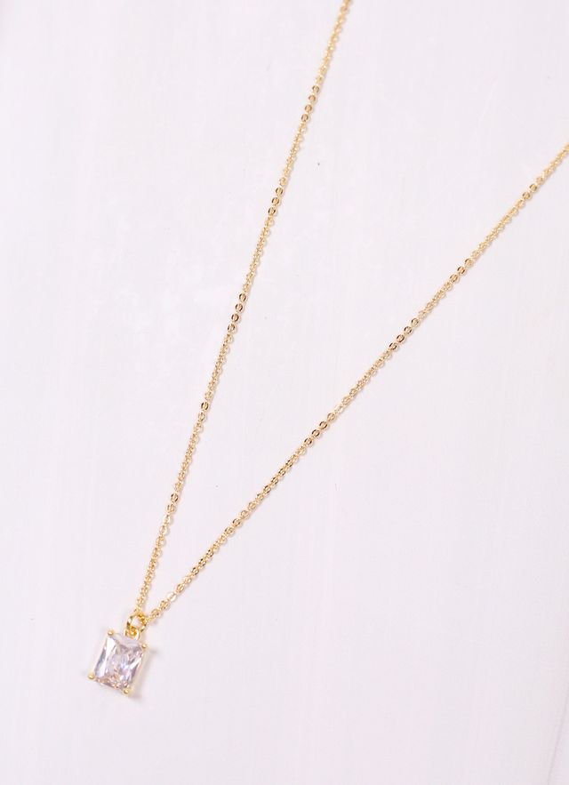 Anthonie CZ Stone Necklace GOLD