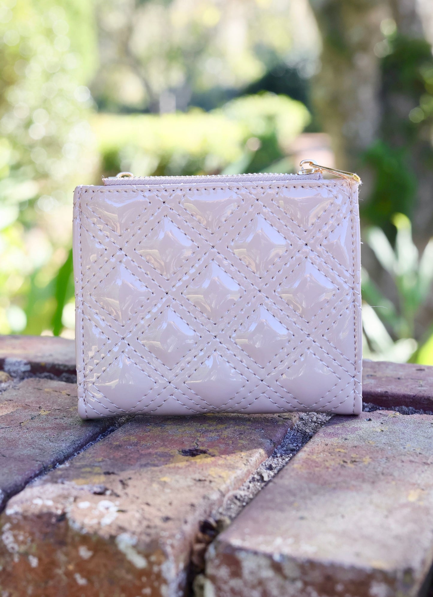 Monica Double Zip Wallet NUDE PATENT SQ