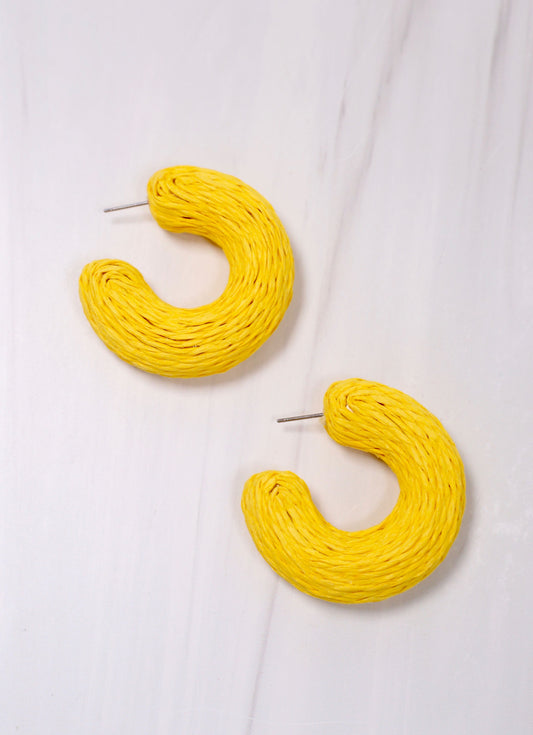 Moravian Wrapped Hoop Earring YELLOW