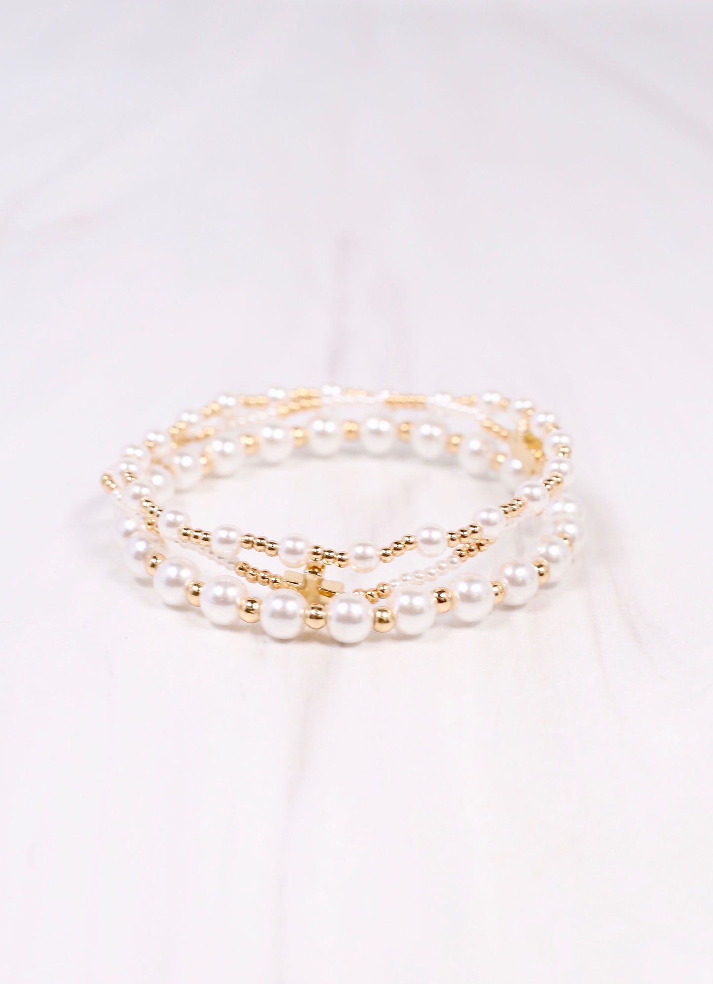 Thalia Pearl Bracelet Set CREAM