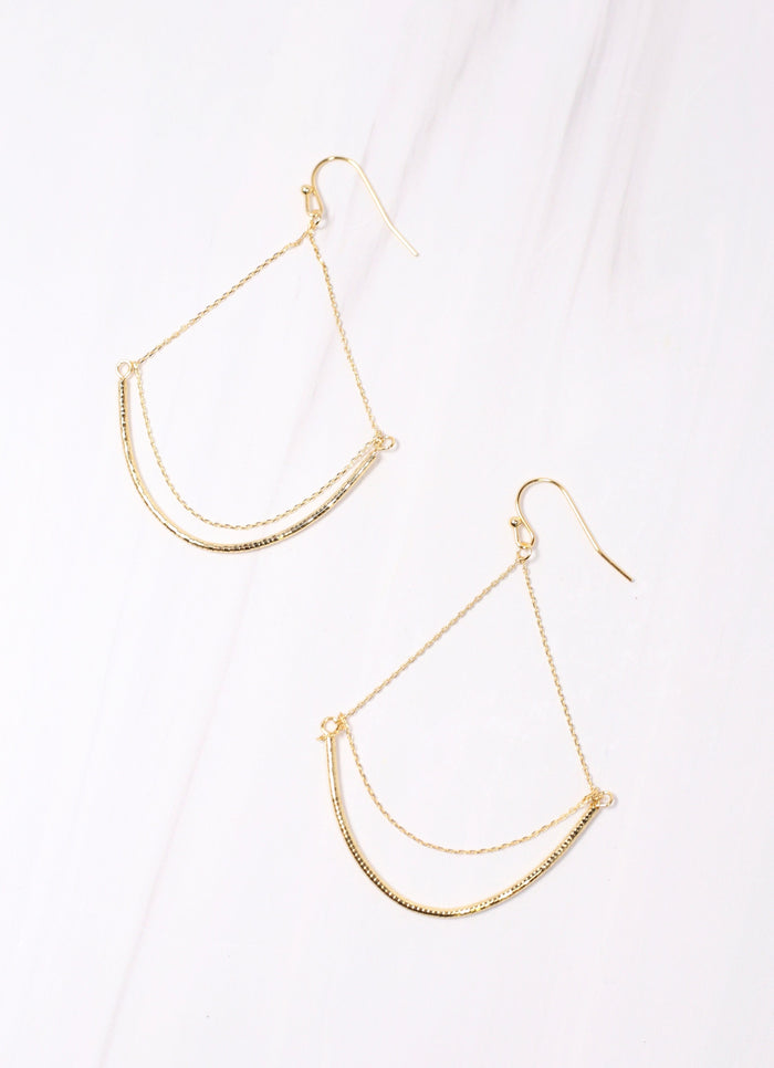 Tania Curved Bar Earring GOLD