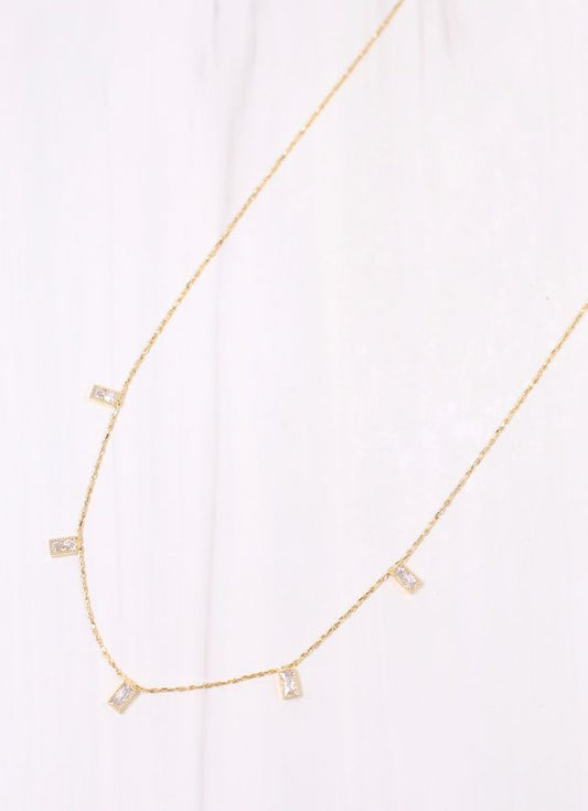 Willis Necklace with CZ Accents Gold