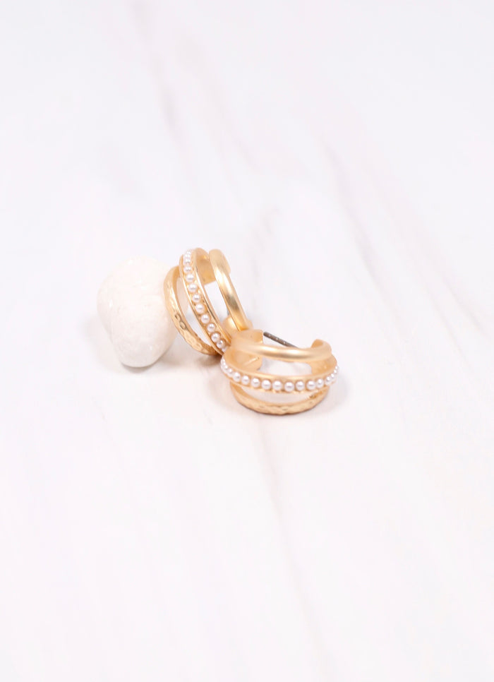 Wolverly Pearl Hoop Earring GOLD