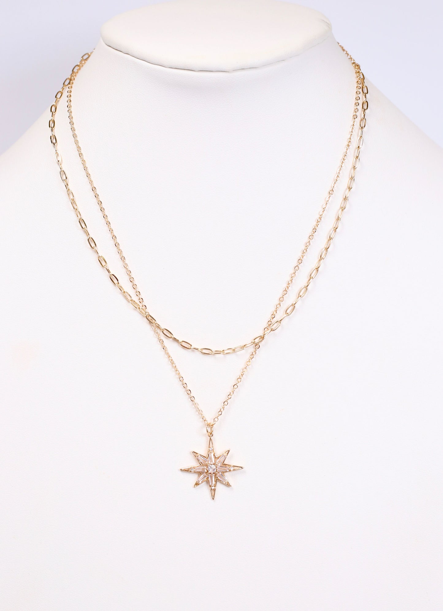 Chatam CZ Sunburst Necklace GOLD